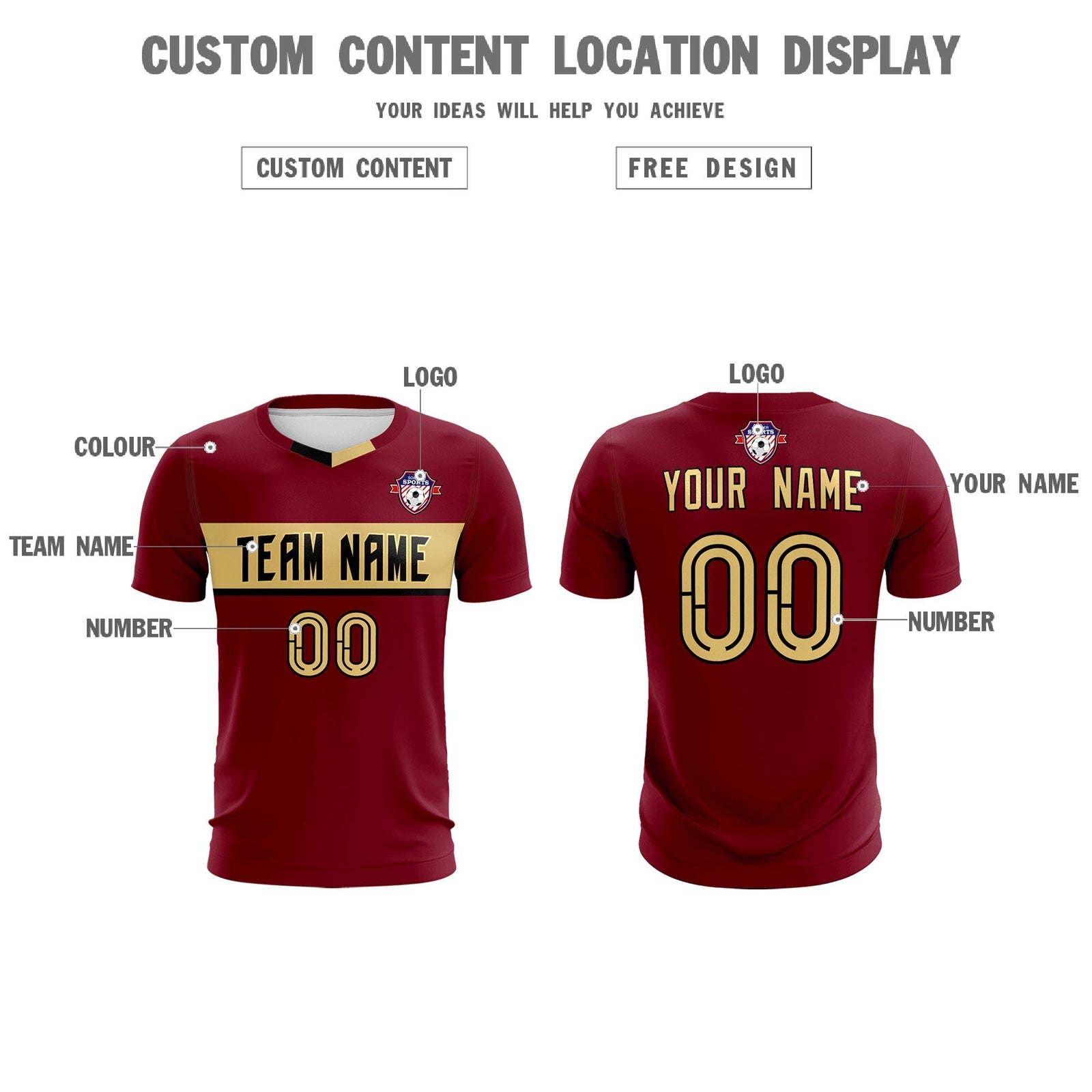 Custom Crimson Classic Sports Sets Soccer Shirt Jersey