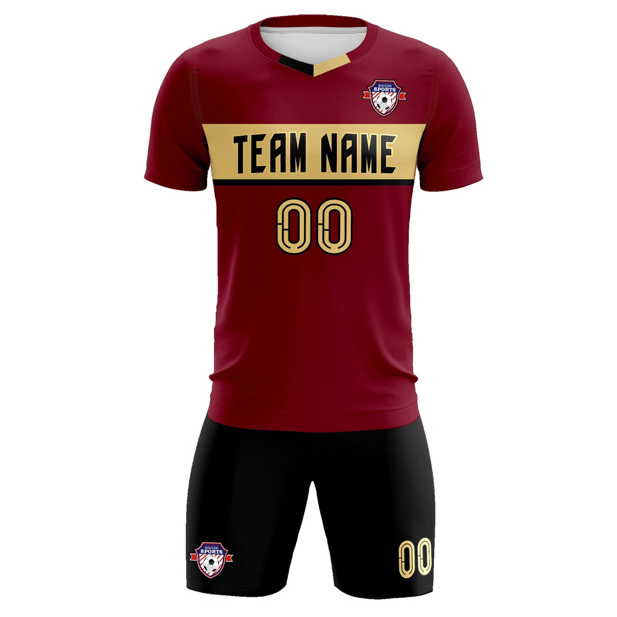 Custom Crimson Classic Sports Sets Soccer Shirt Jersey