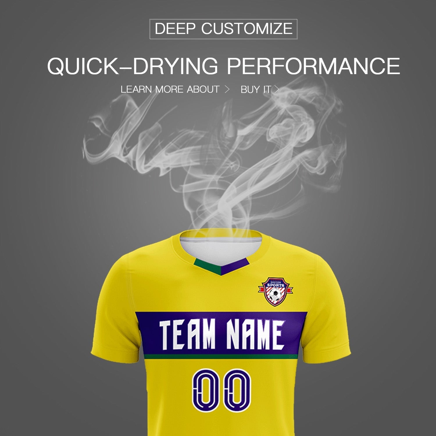 Custom Gold Classic Sports Sets Soccer Shirt Jersey