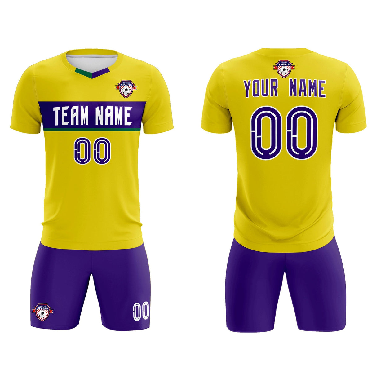Custom Gold Classic Sports Sets Soccer Shirt Jersey