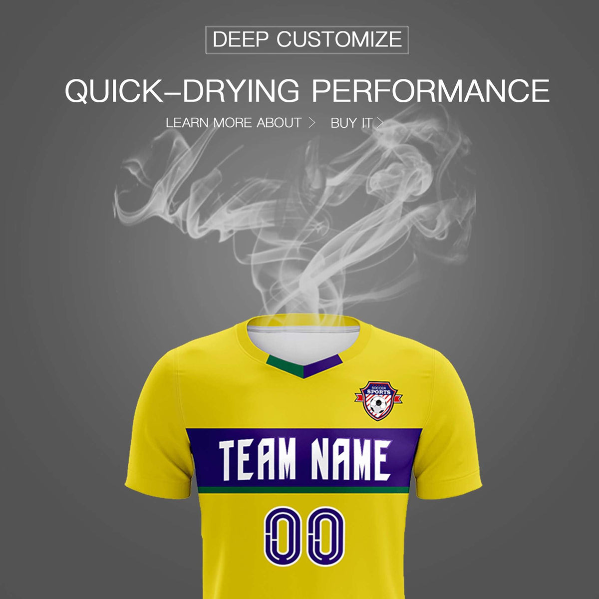 Custom Gold Classic Sports Sets Soccer Shirt Jersey