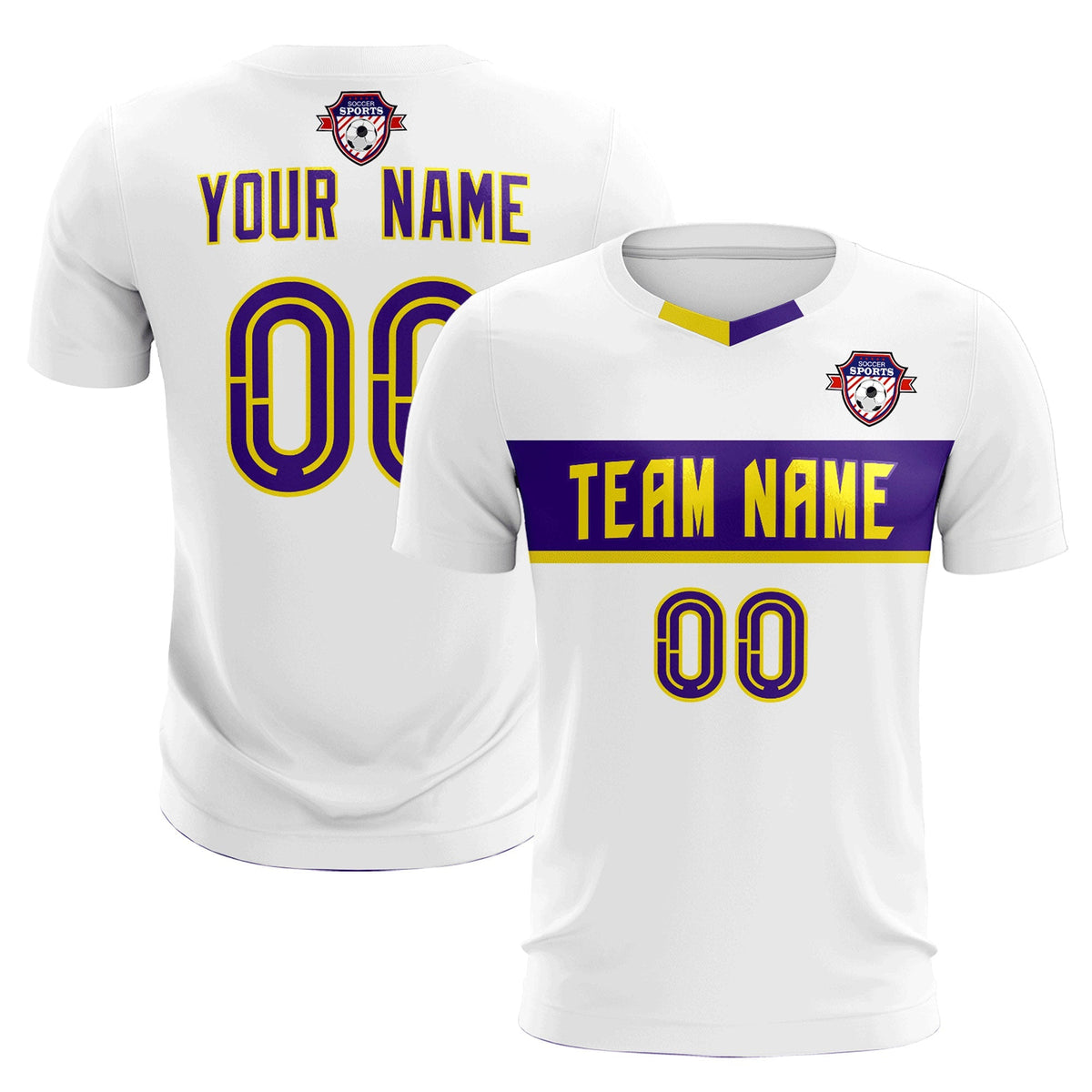 Custom White Classic Sports Sets Soccer Shirt Jersey