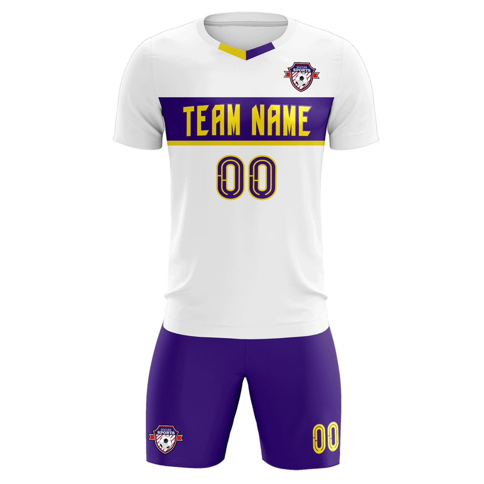 Custom White Classic Sports Sets Soccer Shirt Jersey