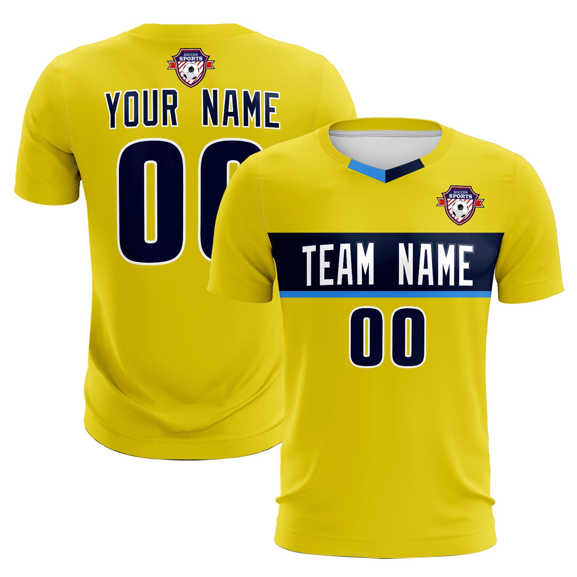 Custom Gold Classic Sports Sets Soccer Shirt Jersey