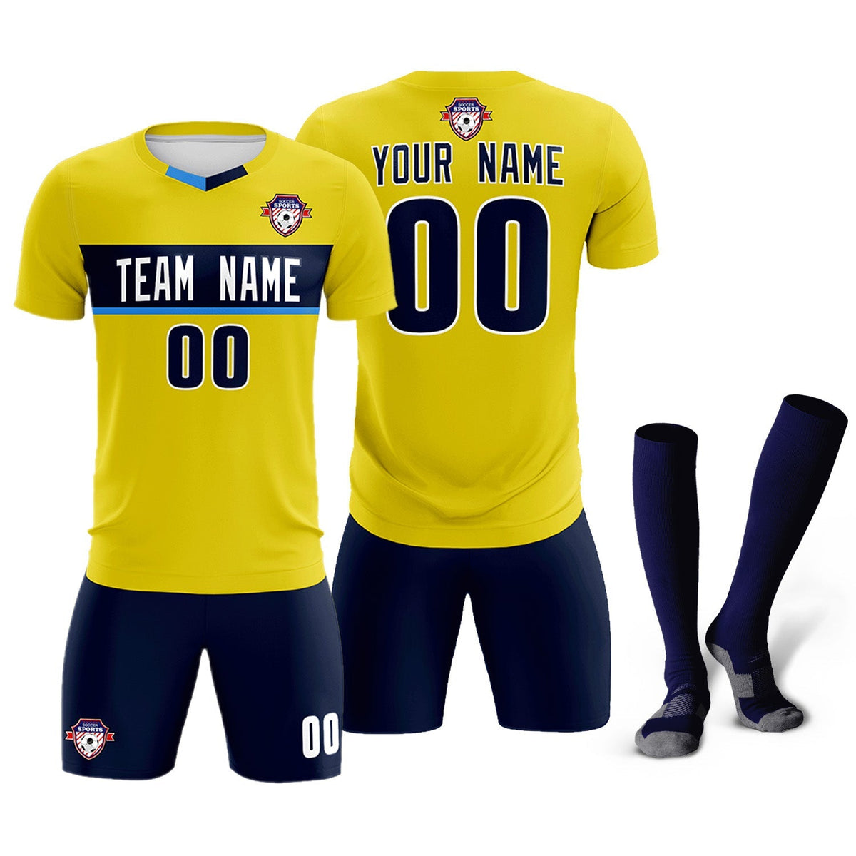 Custom Gold Classic Sports Sets Soccer Shirt Jersey