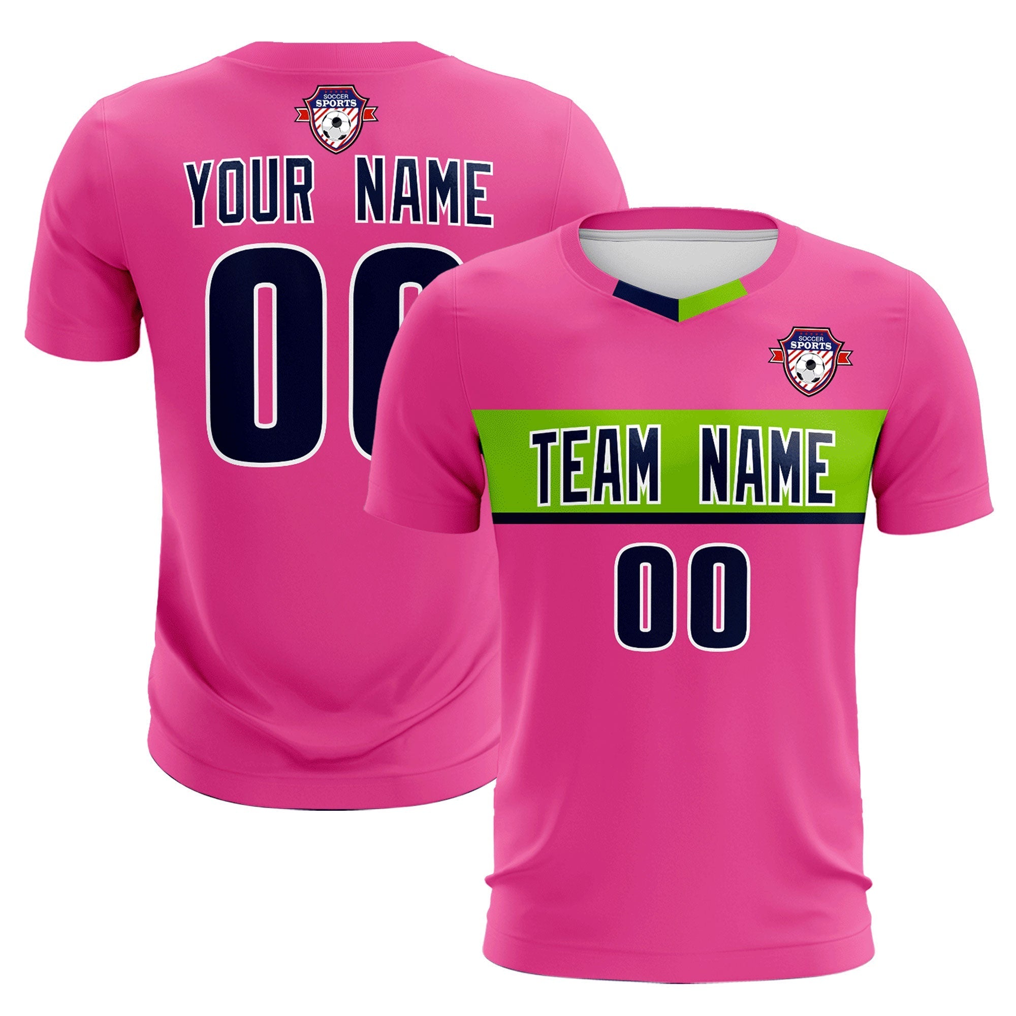Custom Pink Classic Sports Sets Soccer Shirt Jersey