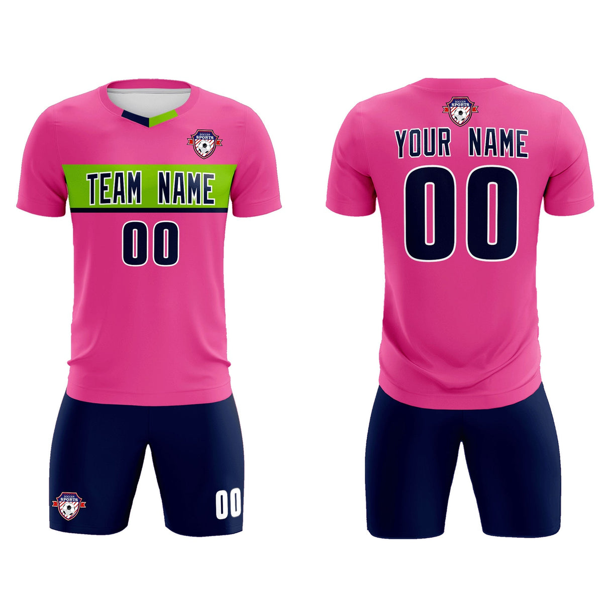 Custom Pink Classic Sports Sets Soccer Shirt Jersey