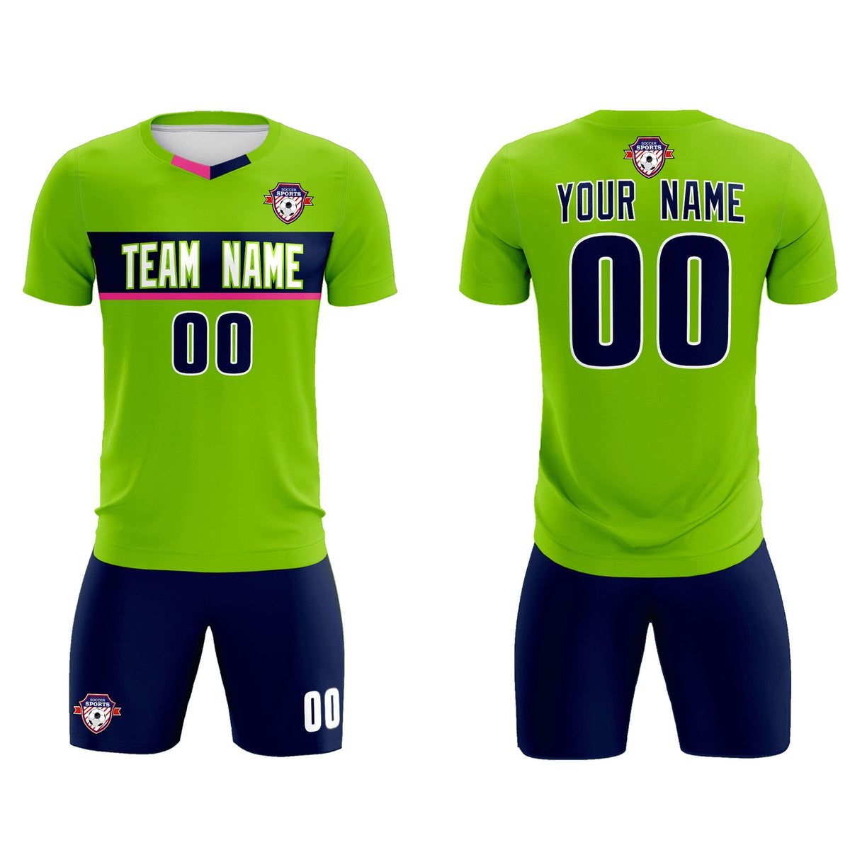 Custom Neon Green Classic Sports Sets Soccer Shirt Jersey