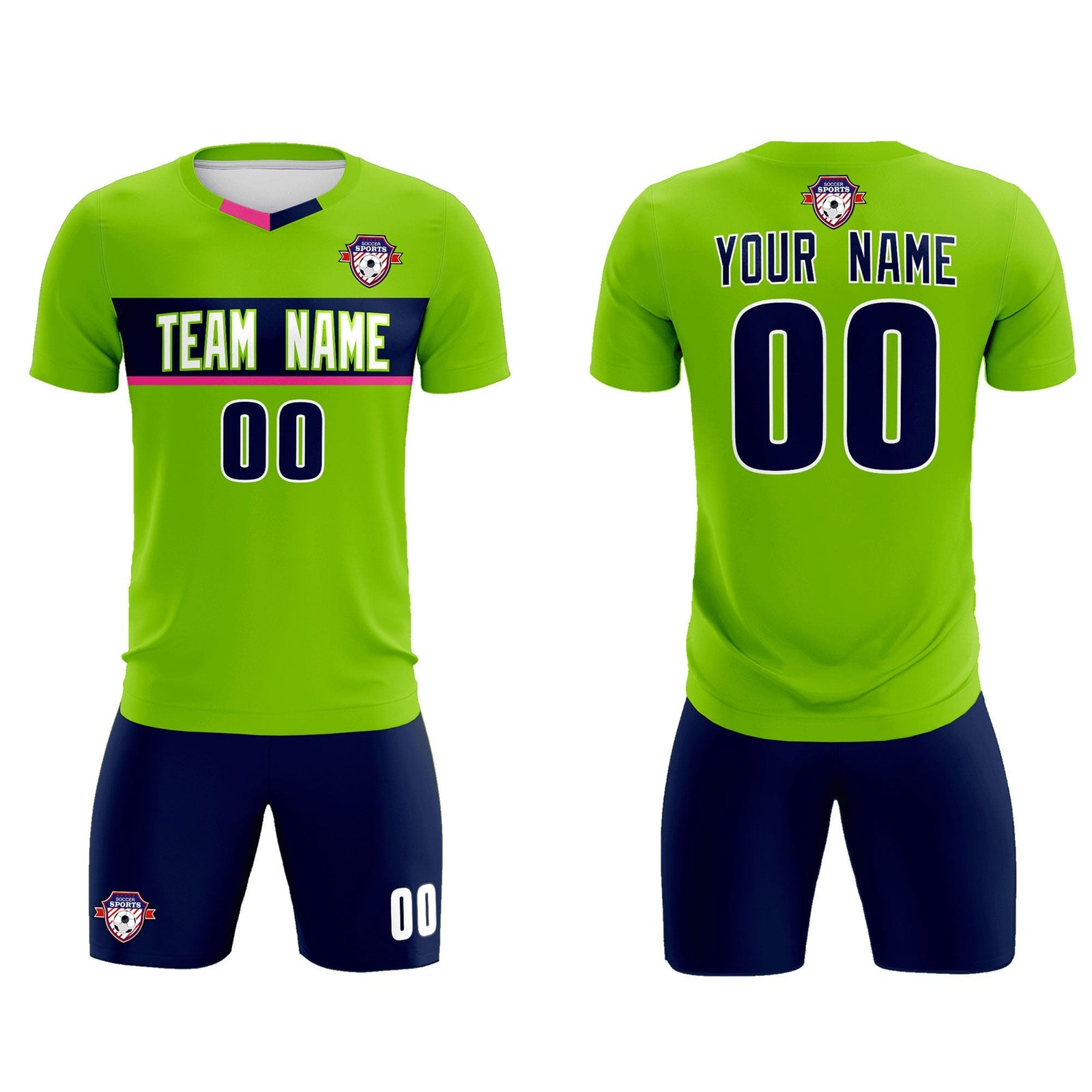 Custom Neon Green Classic Sports Sets Soccer Shirt Jersey