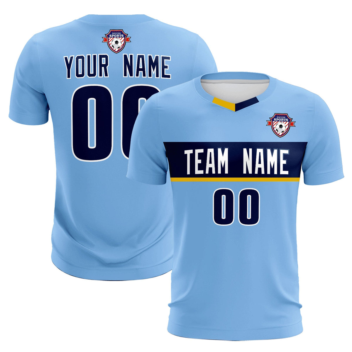 Custom Light Blue Classic Sports Sets Soccer Shirt Jersey