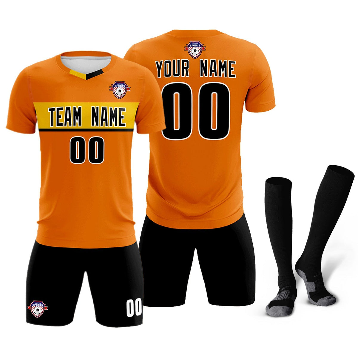 Custom Orange Classic Sports Sets Soccer Shirt Jersey