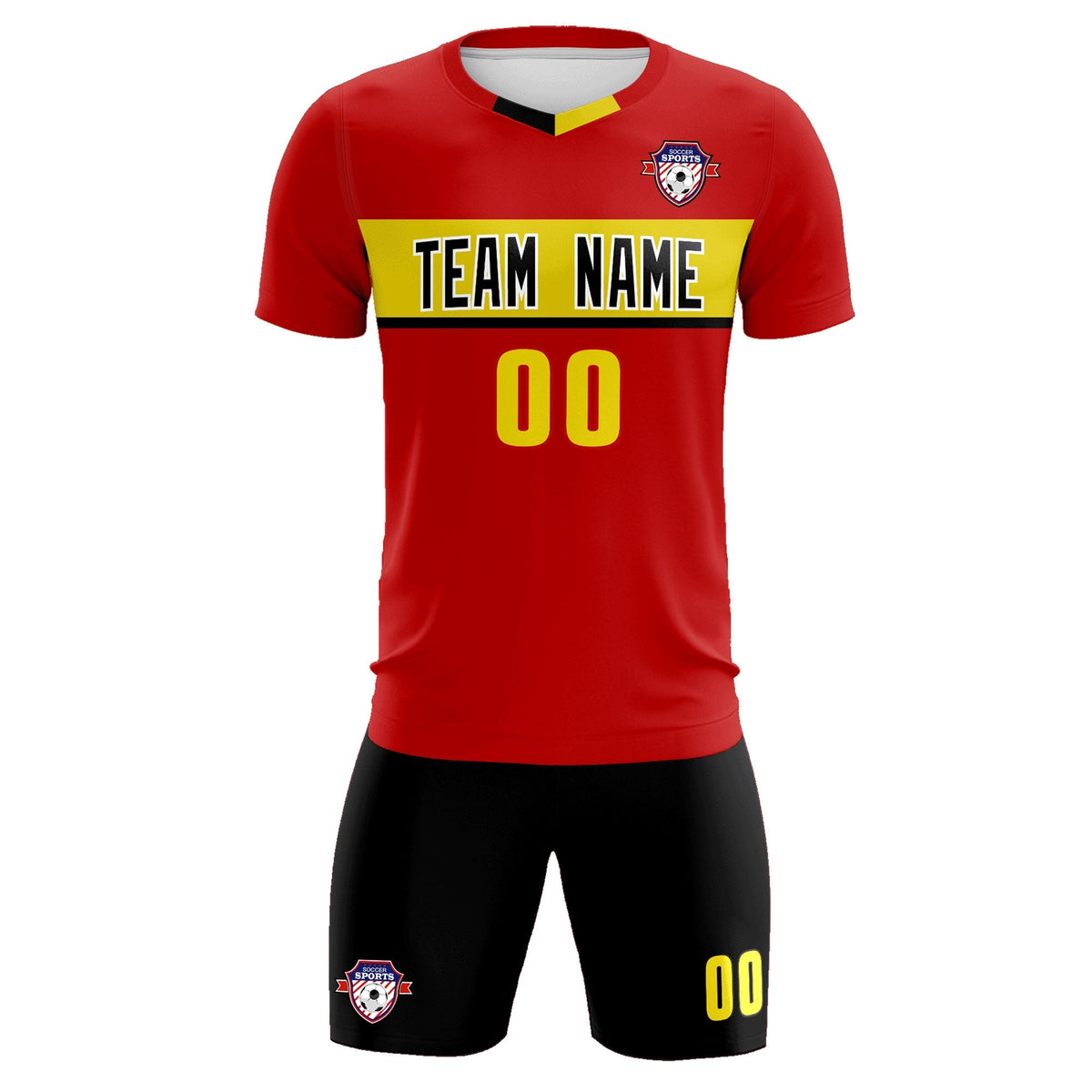 Custom Red Classic Sports Sets Soccer Shirt Jersey