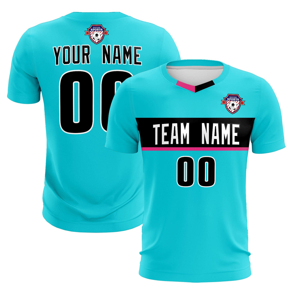 Custom Sky Blue Classic Sports Sets Soccer Shirt Jersey