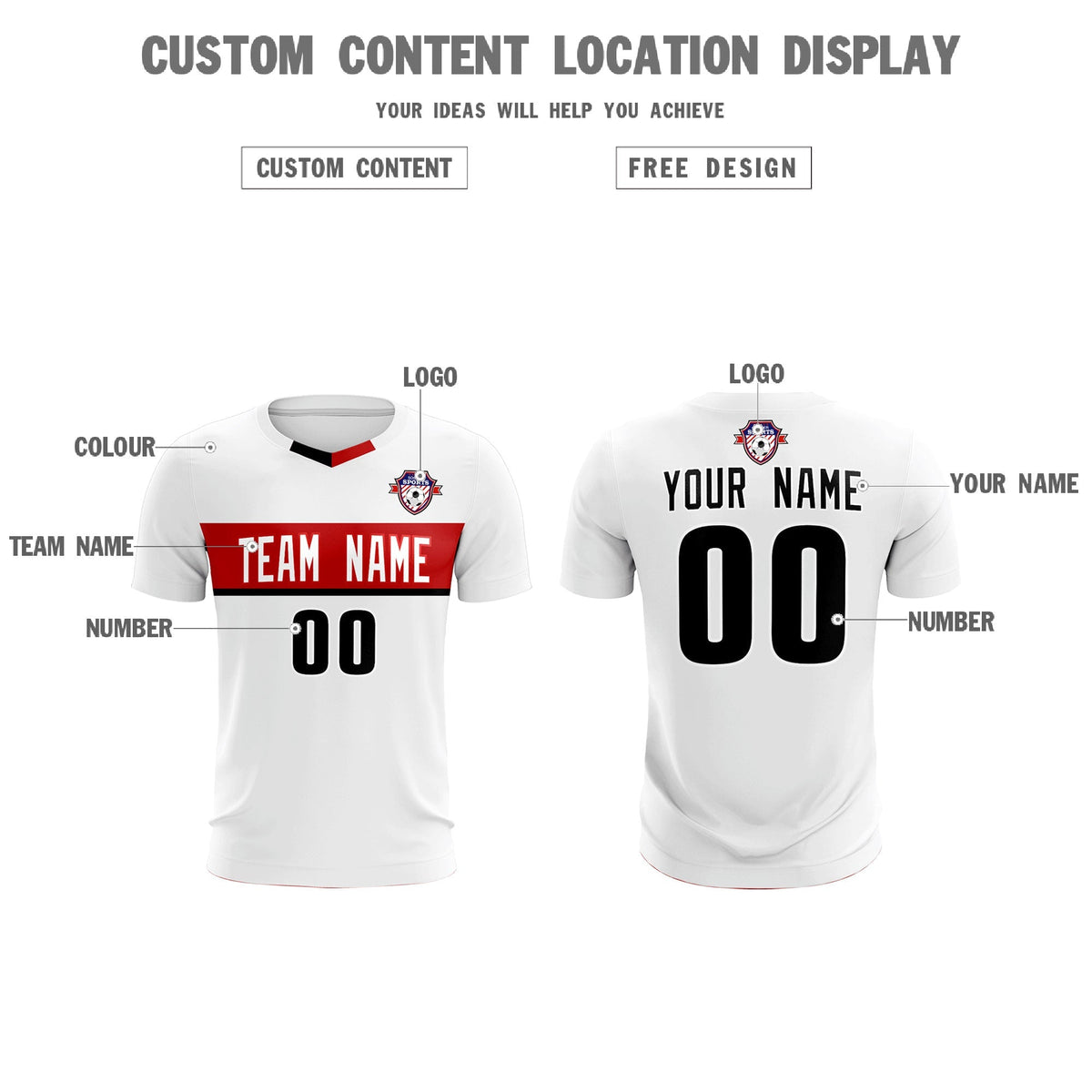 Custom White Classic Sports Sets Soccer Shirt Jersey