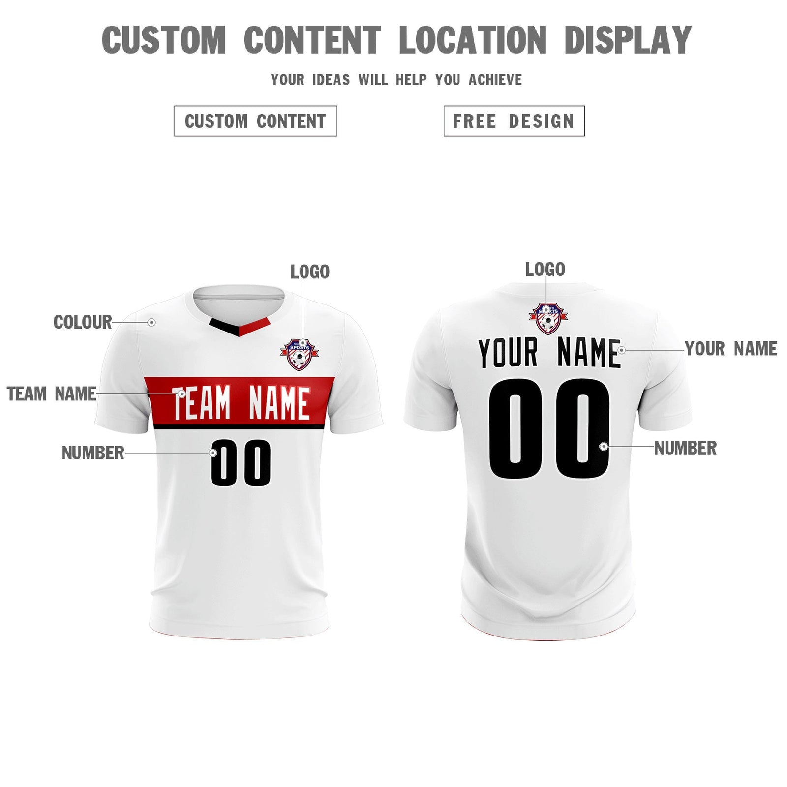 Custom White Classic Sports Sets Soccer Shirt Jersey