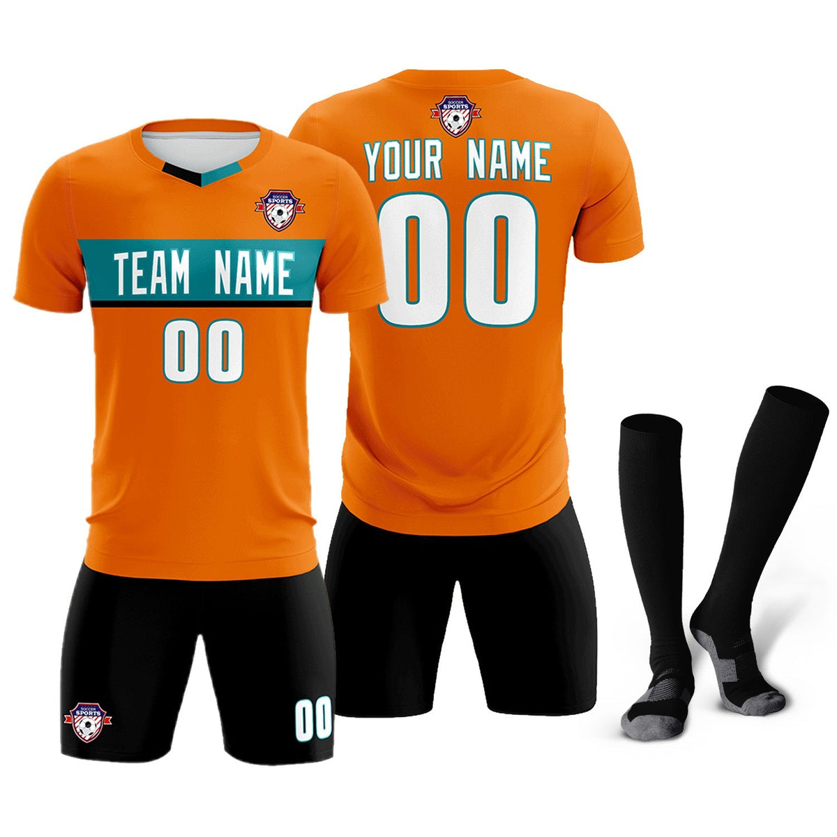 Custom Orange Classic Sports Sets Soccer Shirt Jersey