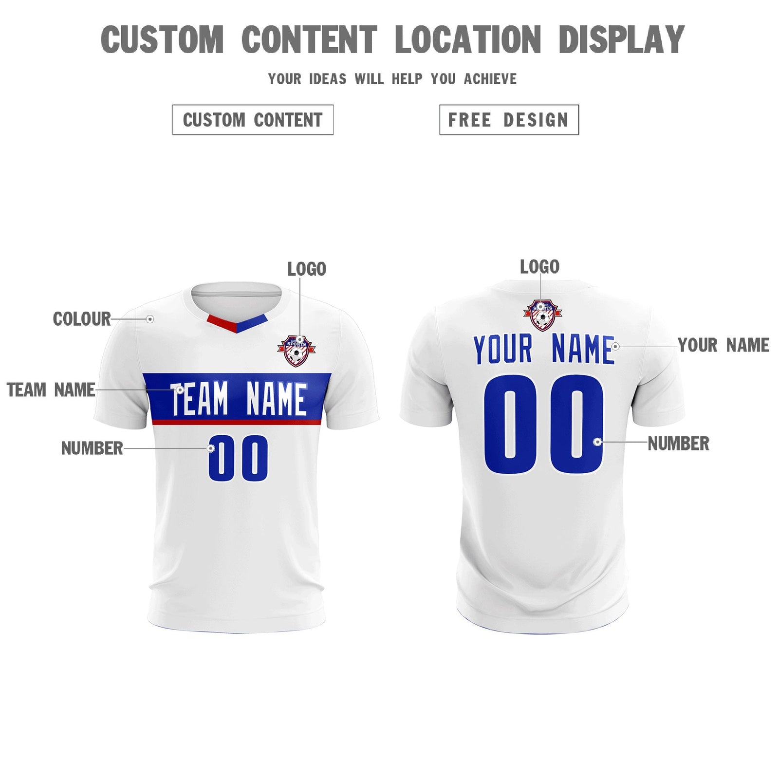 Custom White Classic Sports Sets Soccer Shirt Jersey