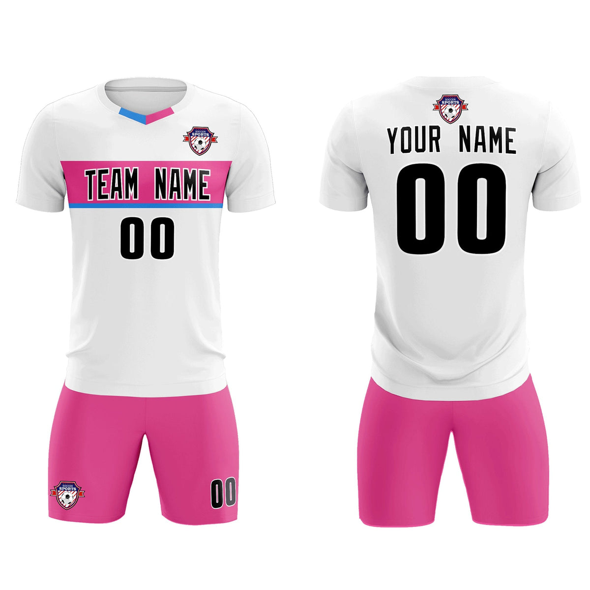 Custom White Classic Sports Sets Soccer Shirt Jersey