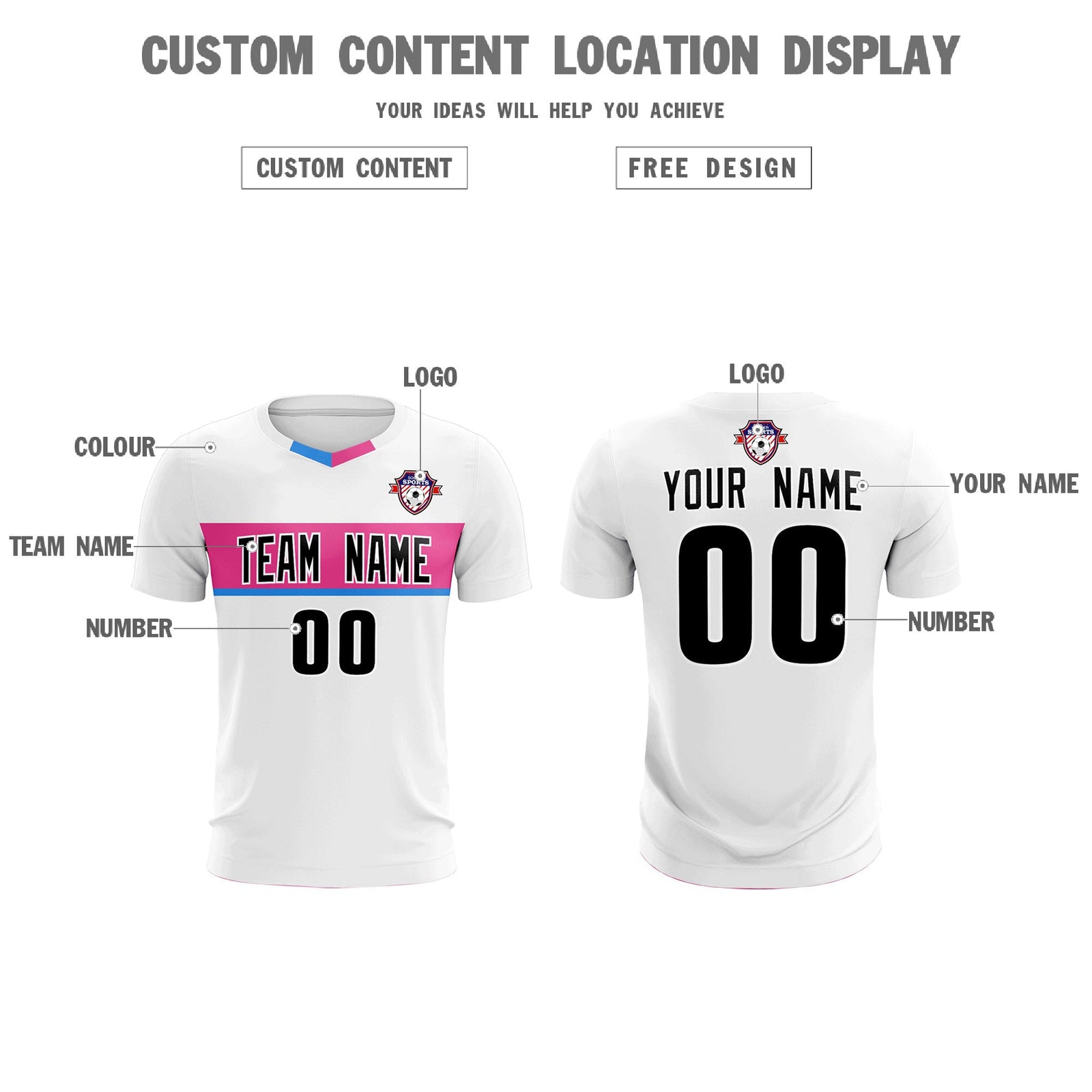 Custom White Classic Sports Sets Soccer Shirt Jersey