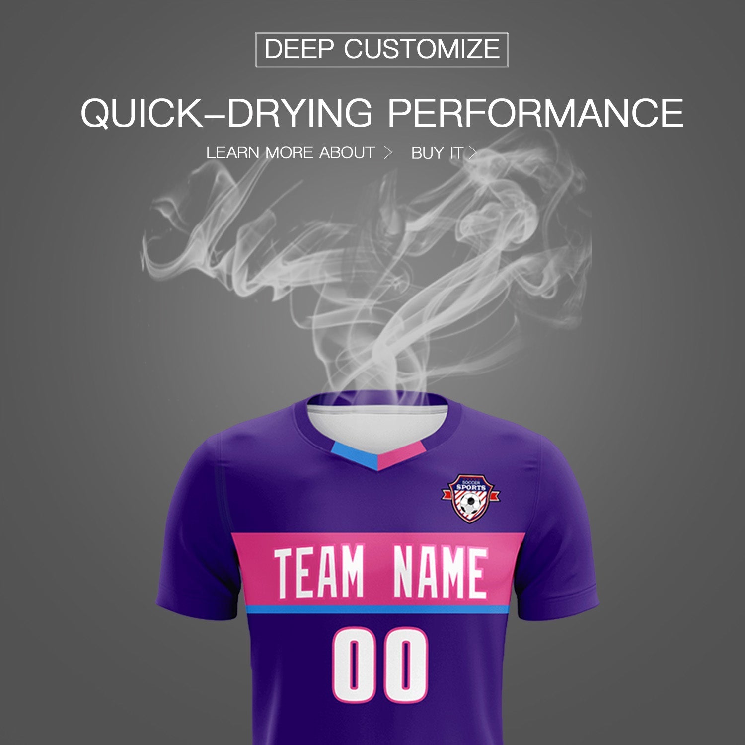 Custom Purple Classic Sports Sets Soccer Shirt Jersey