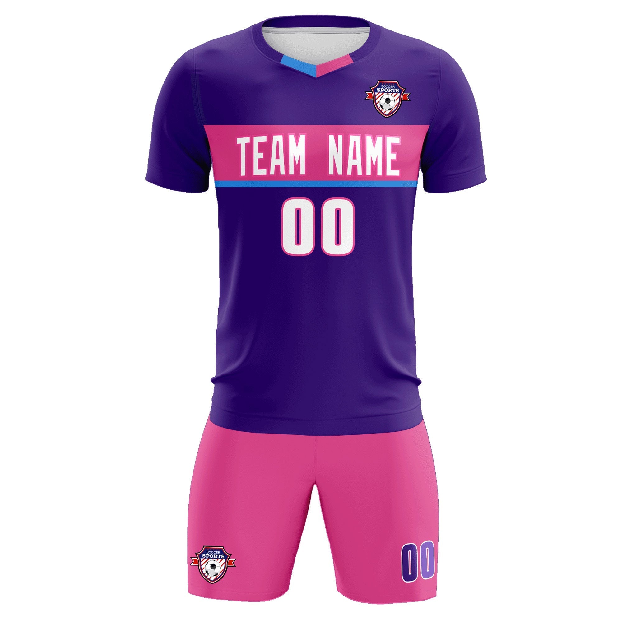 Custom Purple Classic Sports Sets Soccer Shirt Jersey