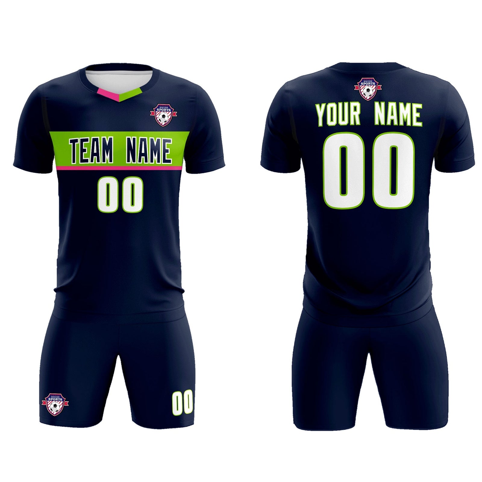 Custom Navy Classic Sports Sets Soccer Shirt Jersey