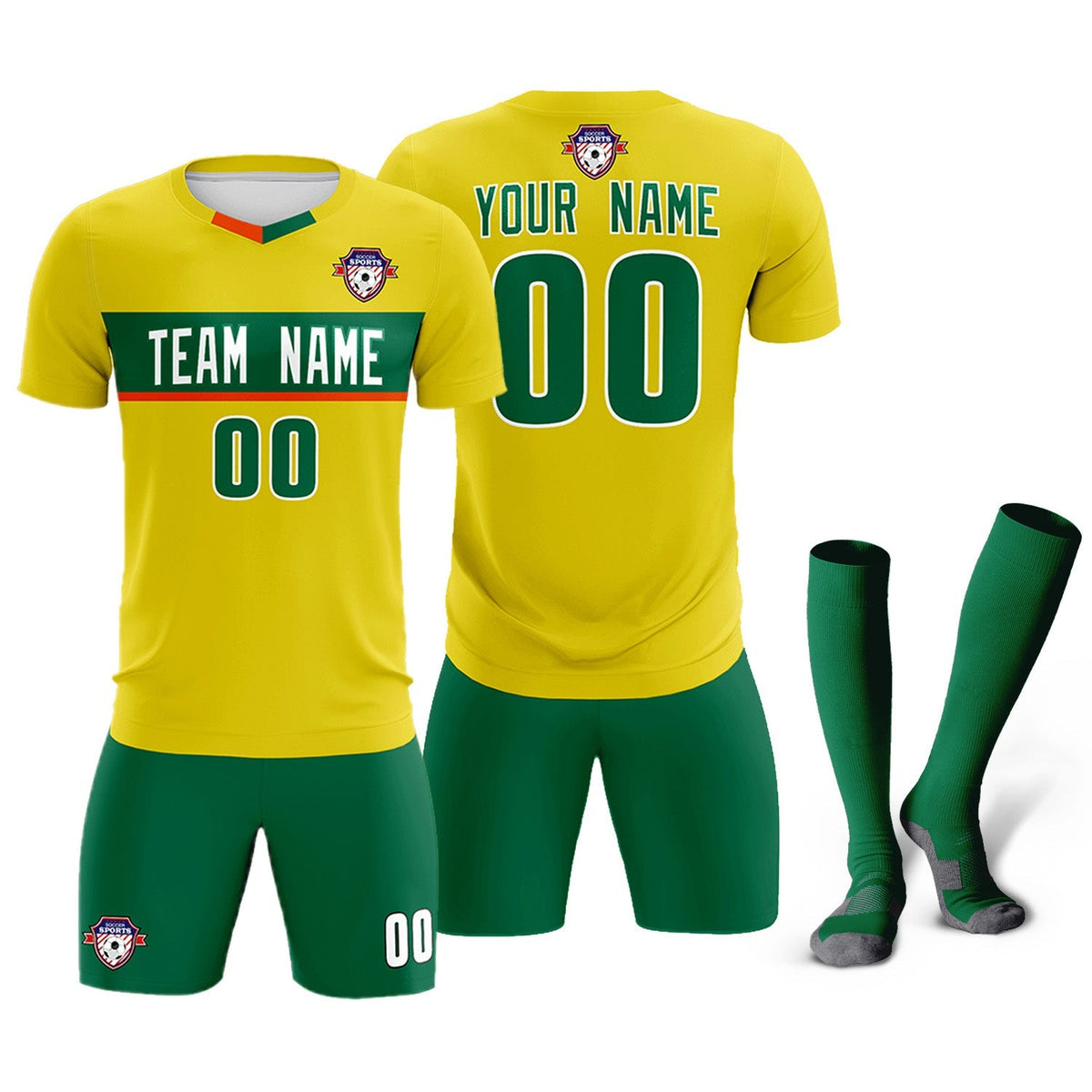 Custom Gold Classic Sports Sets Soccer Shirt Jersey
