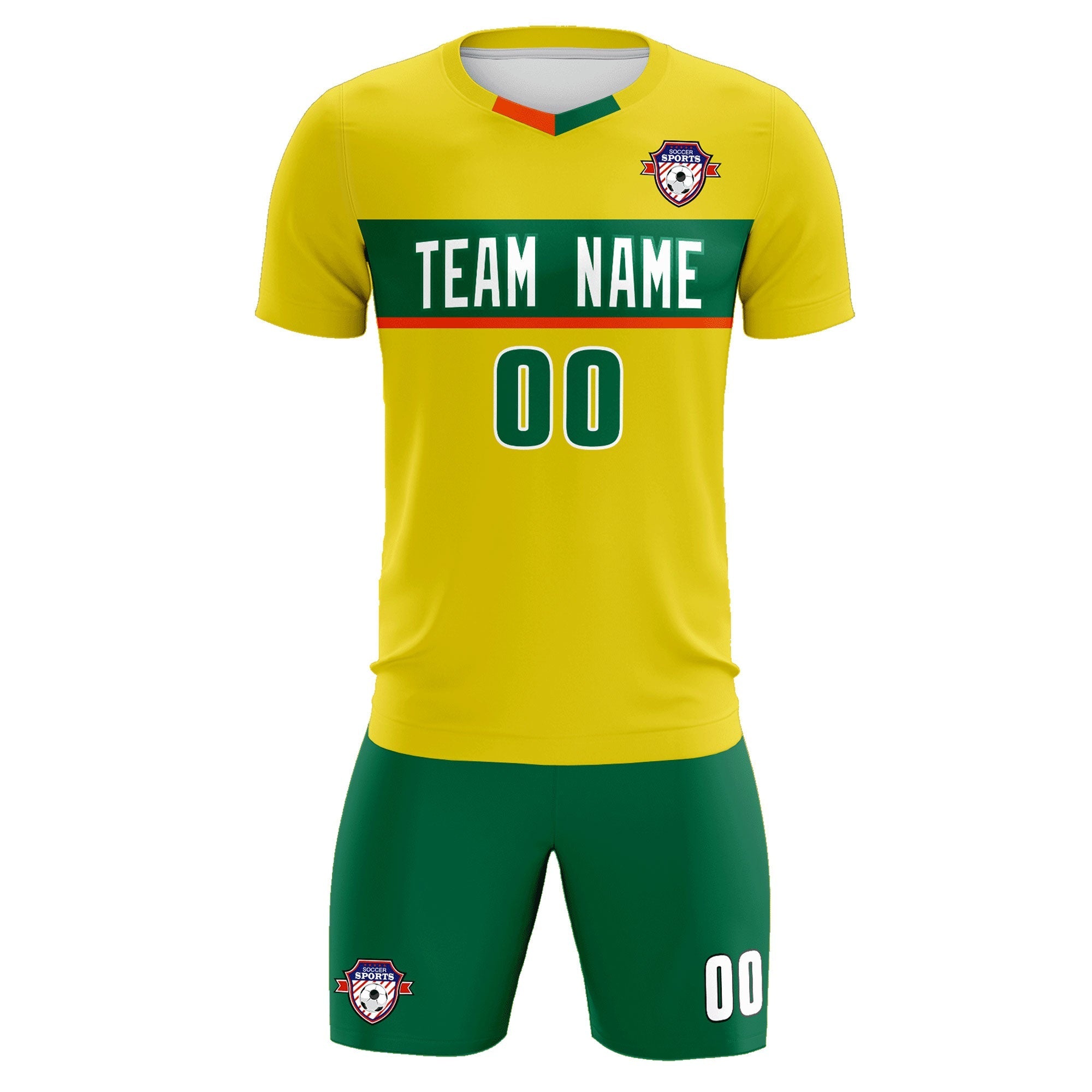 Custom Gold Classic Sports Sets Soccer Shirt Jersey