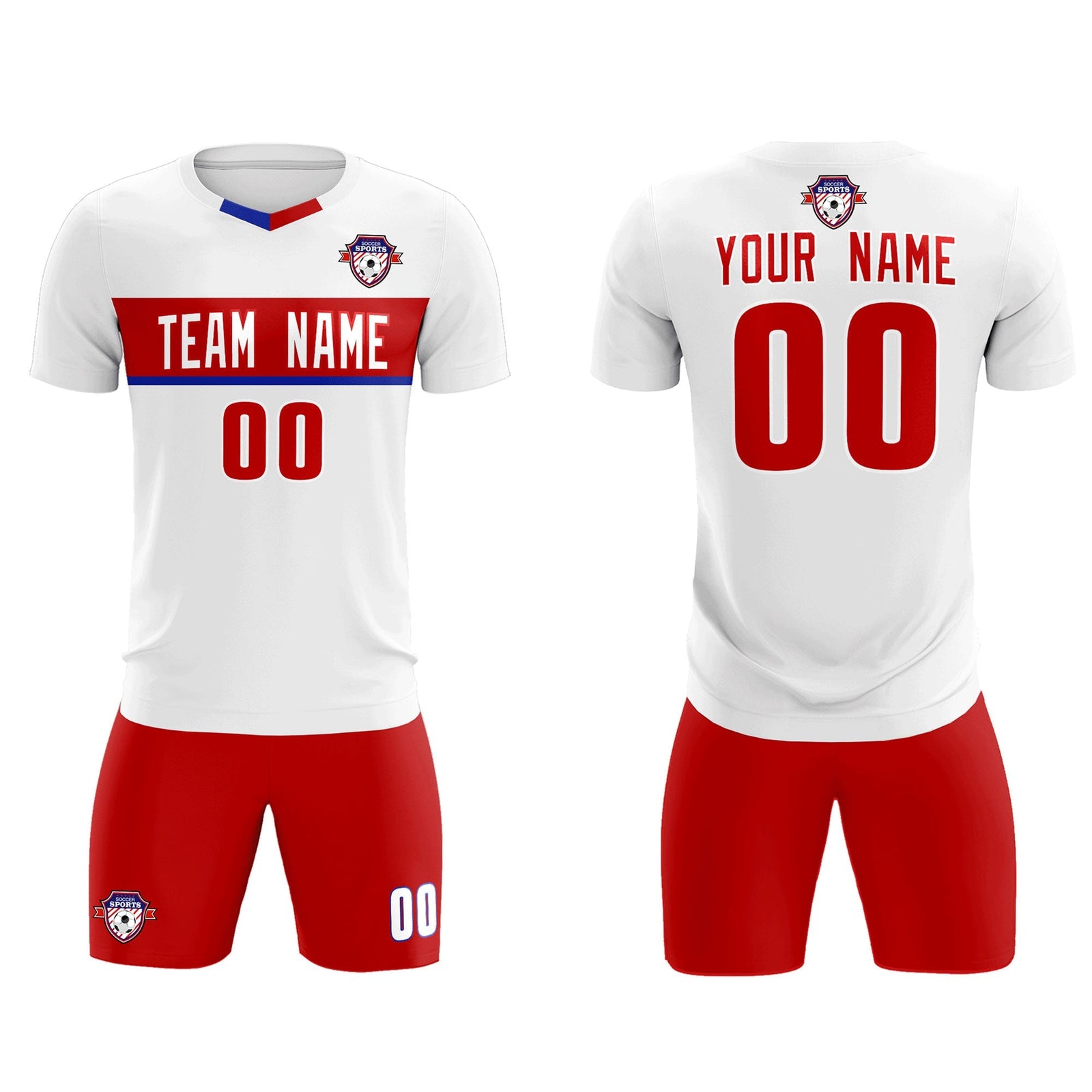 Custom White Classic Sports Sets Soccer Shirt Jersey