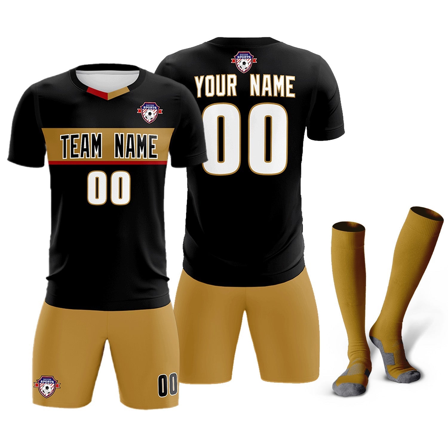 Custom Black Classic Sports Sets Soccer Shirt Jersey