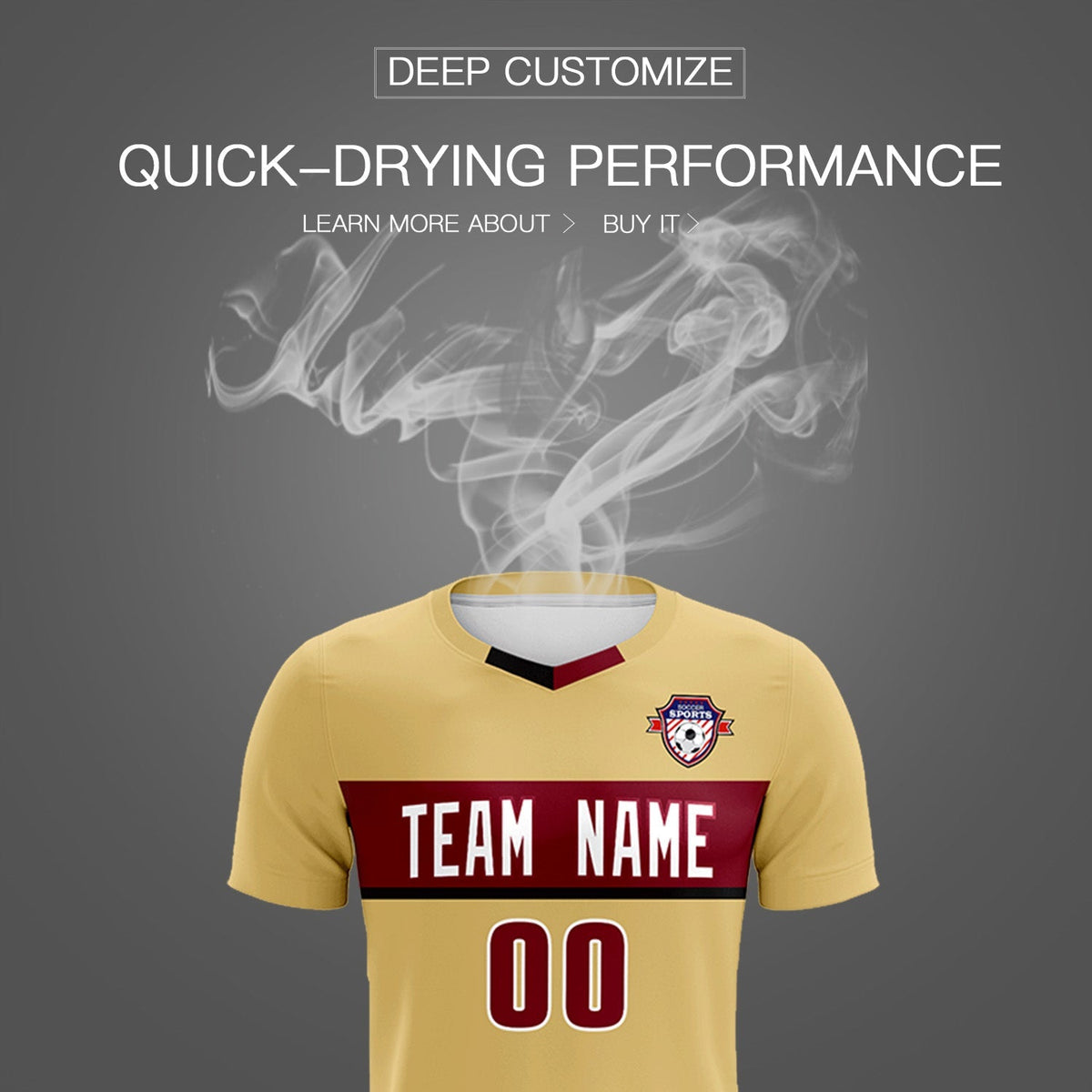 Custom Khaki Classic Sports Sets Soccer Shirt Jersey