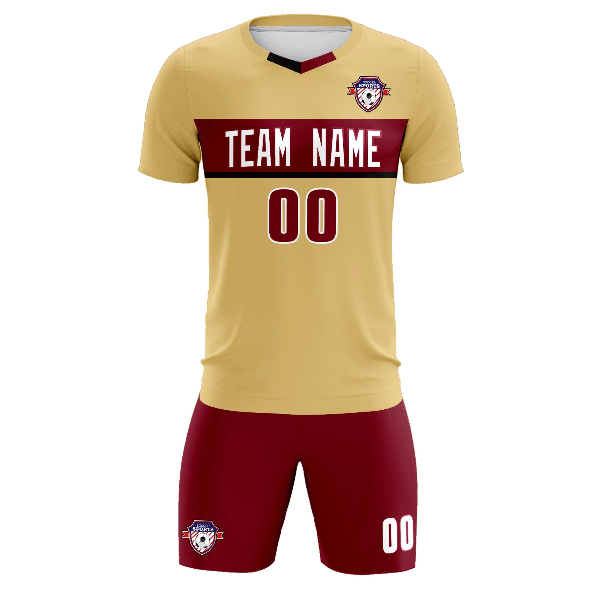 Custom Khaki Classic Sports Sets Soccer Shirt Jersey