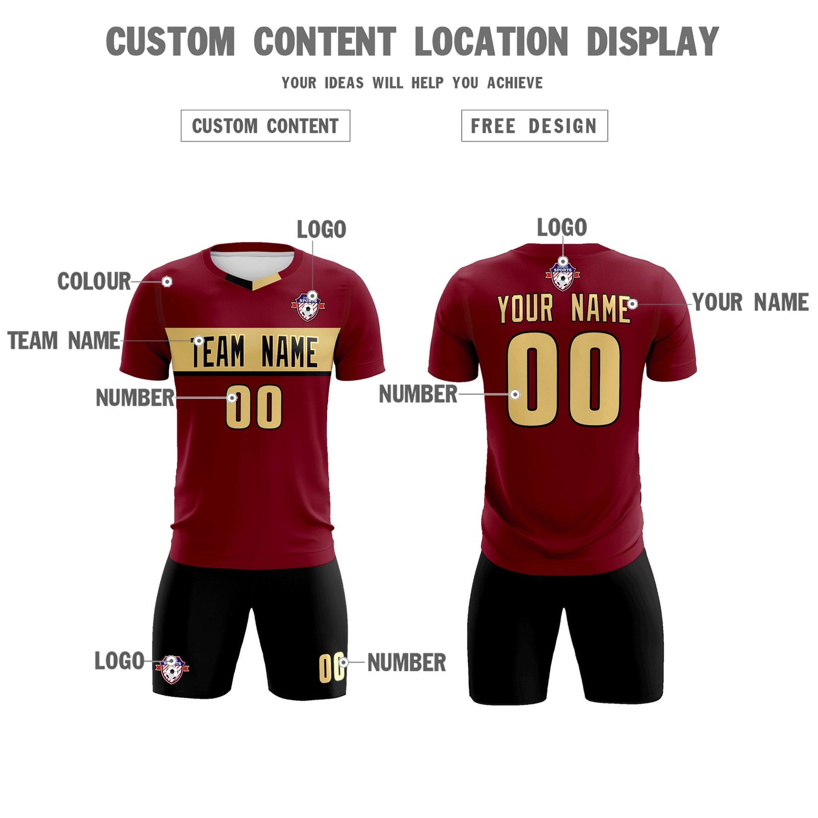 Custom Crimson Classic Sports Sets Soccer Shirt Jersey