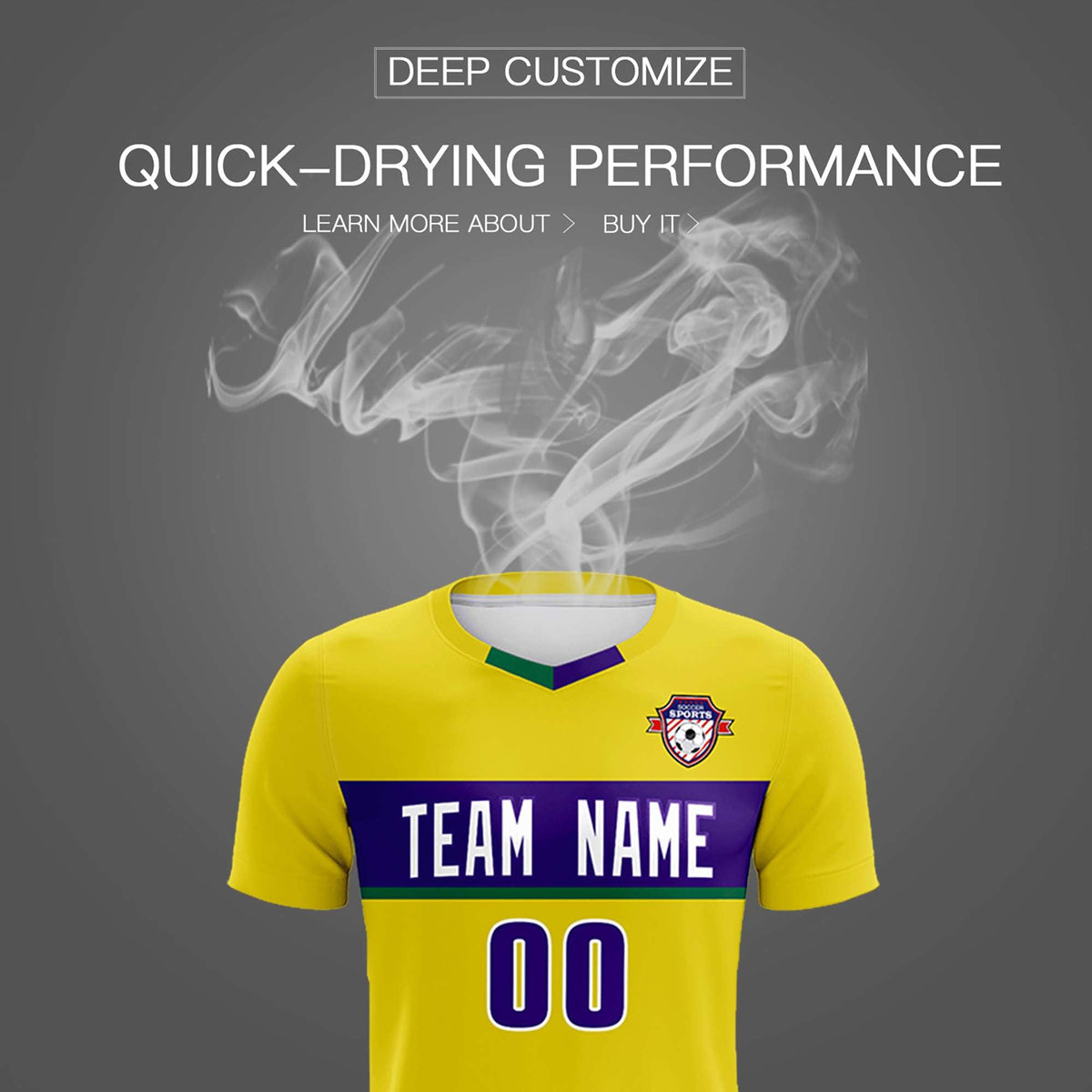 Custom Gold Classic Sports Sets Soccer Shirt Jersey