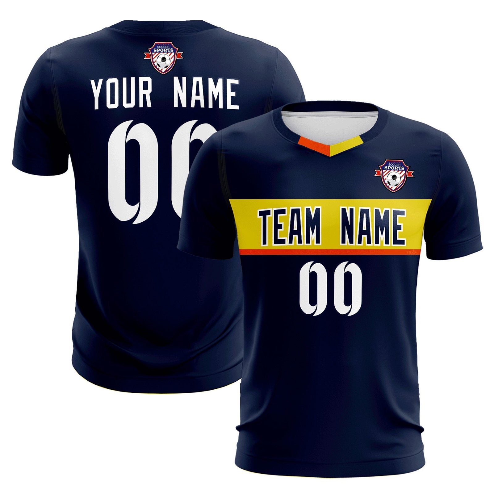 Custom Navy Classic Sports Sets Soccer Shirt Jersey