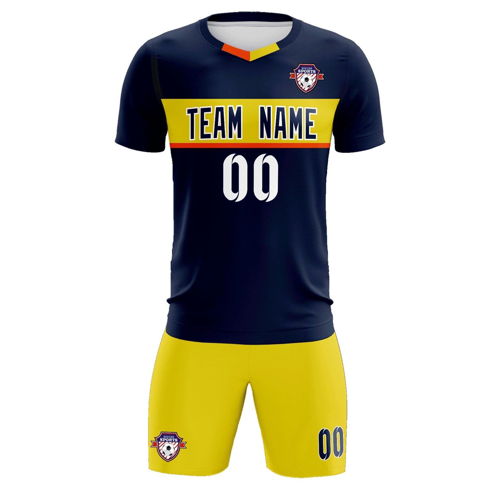 Custom Navy Classic Sports Sets Soccer Shirt Jersey