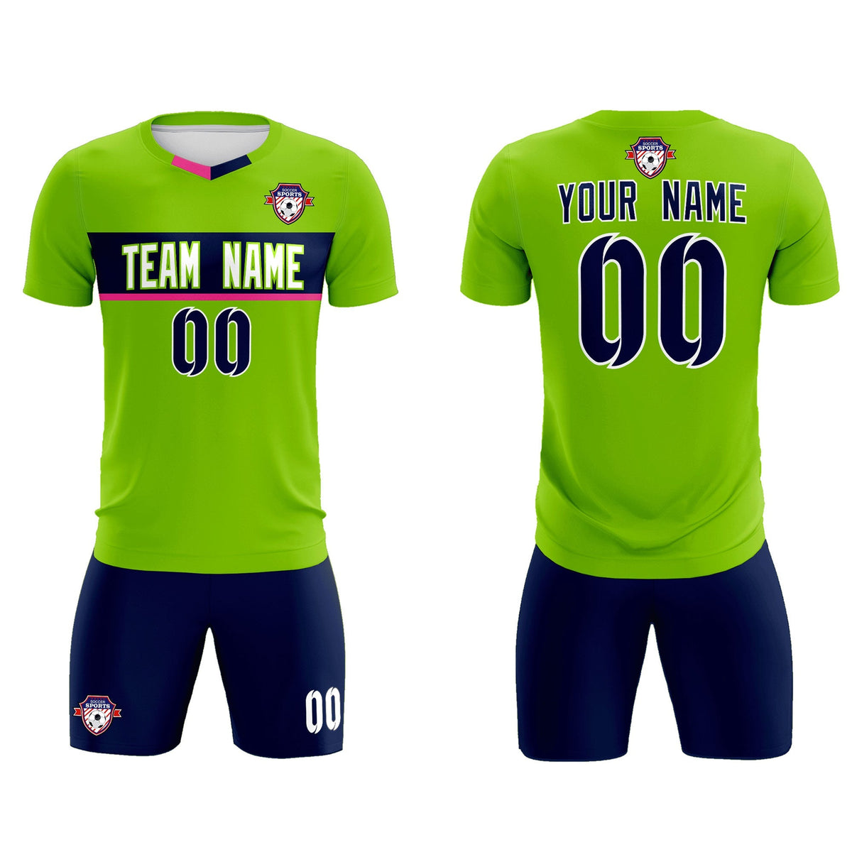 Custom Neon Green Classic Sports Sets Soccer Shirt Jersey