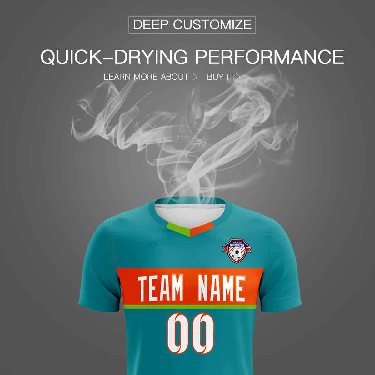 Custom Aqua Classic Sports Sets Soccer Shirt Jersey