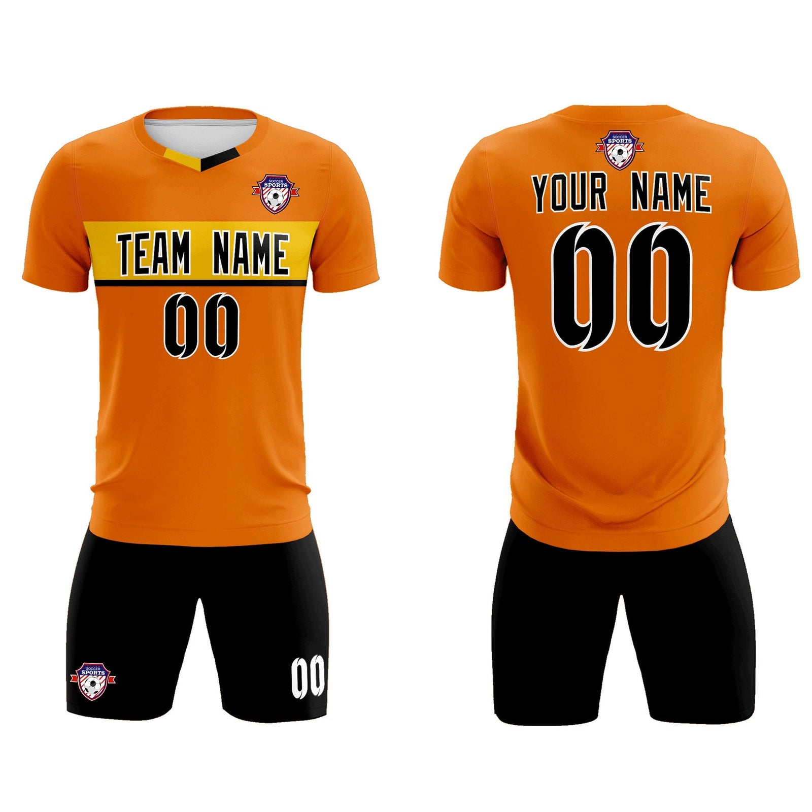 Custom Orange Classic Sports Sets Soccer Shirt Jersey