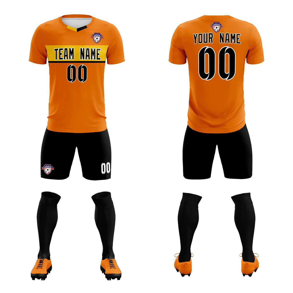 Custom Orange Classic Sports Sets Soccer Shirt Jersey
