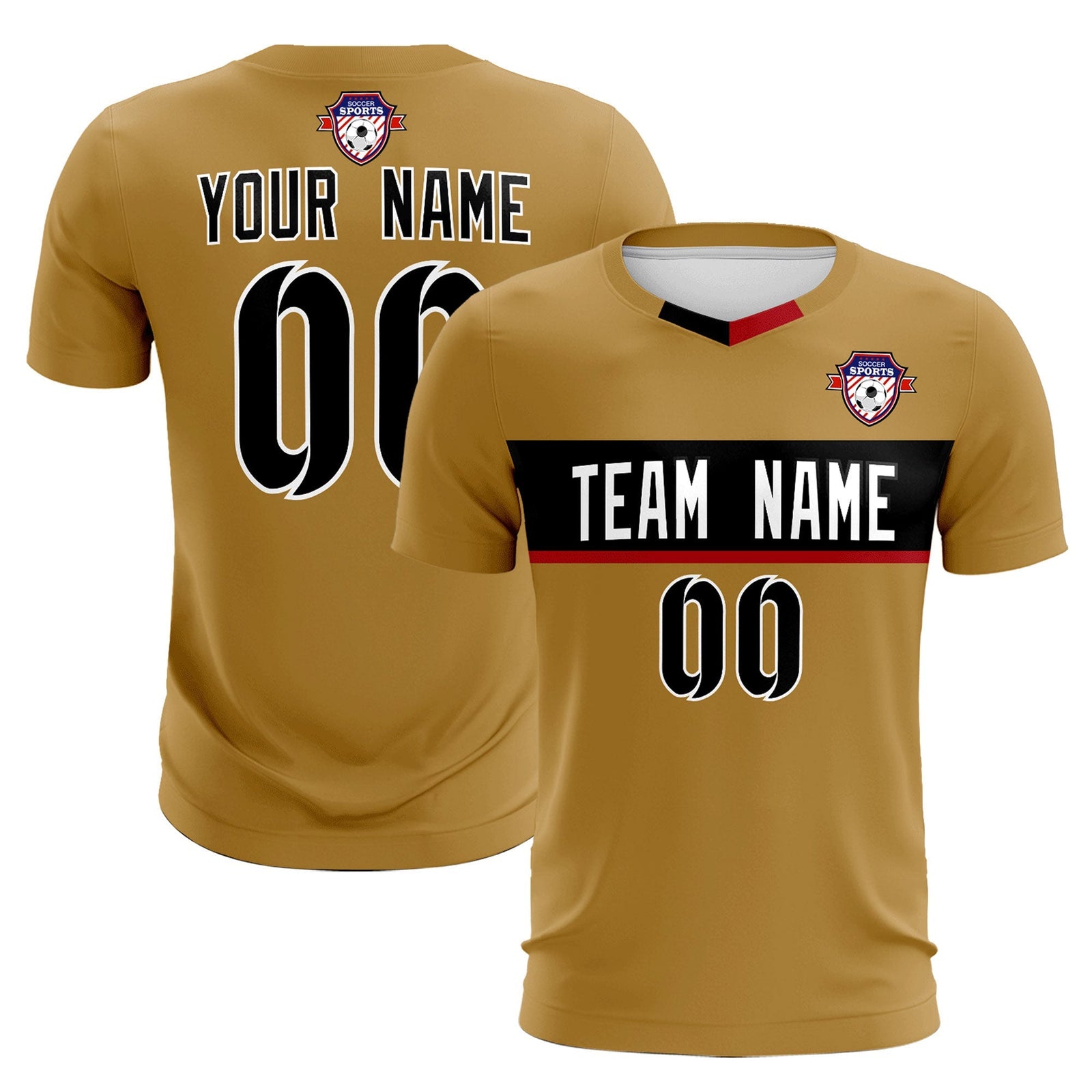 Custom Old Gold Classic Sports Sets Soccer Shirt Jersey