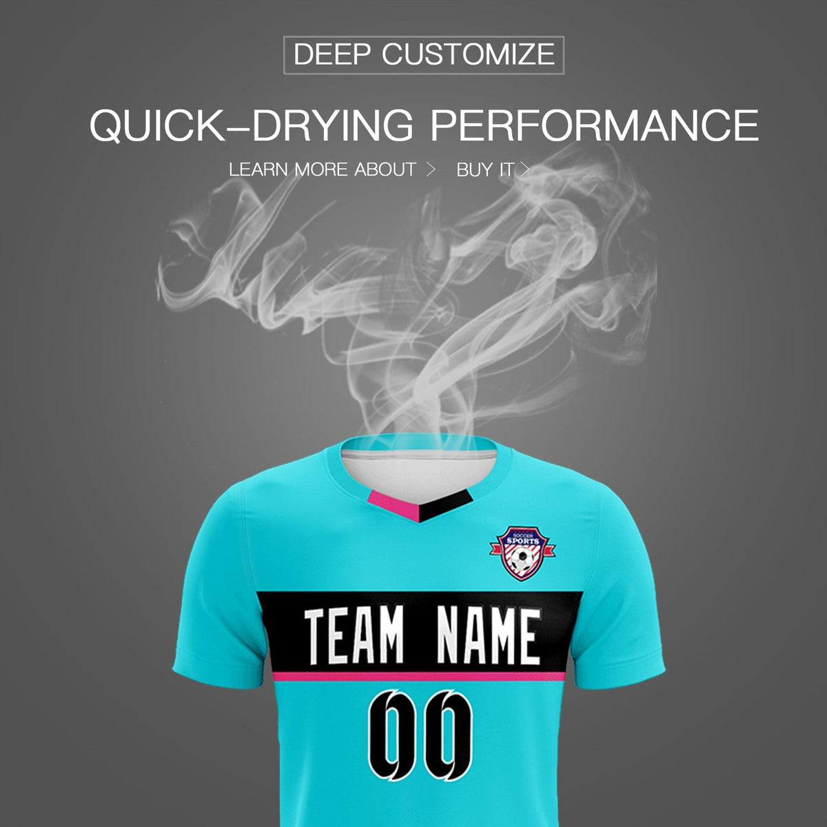 Custom Sky Blue Classic Sports Sets Soccer Shirt Jersey