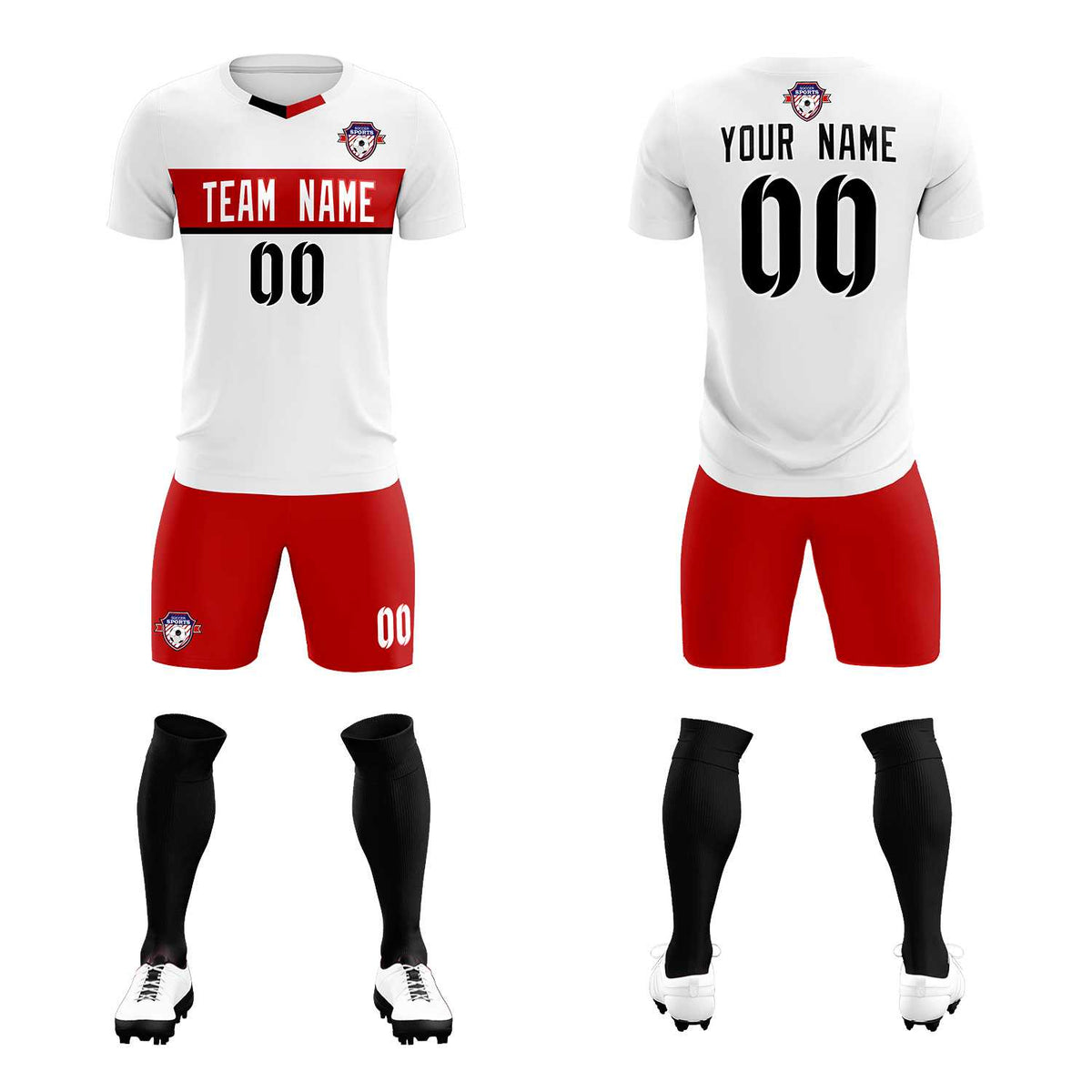 Custom White Classic Sports Sets Soccer Shirt Jersey
