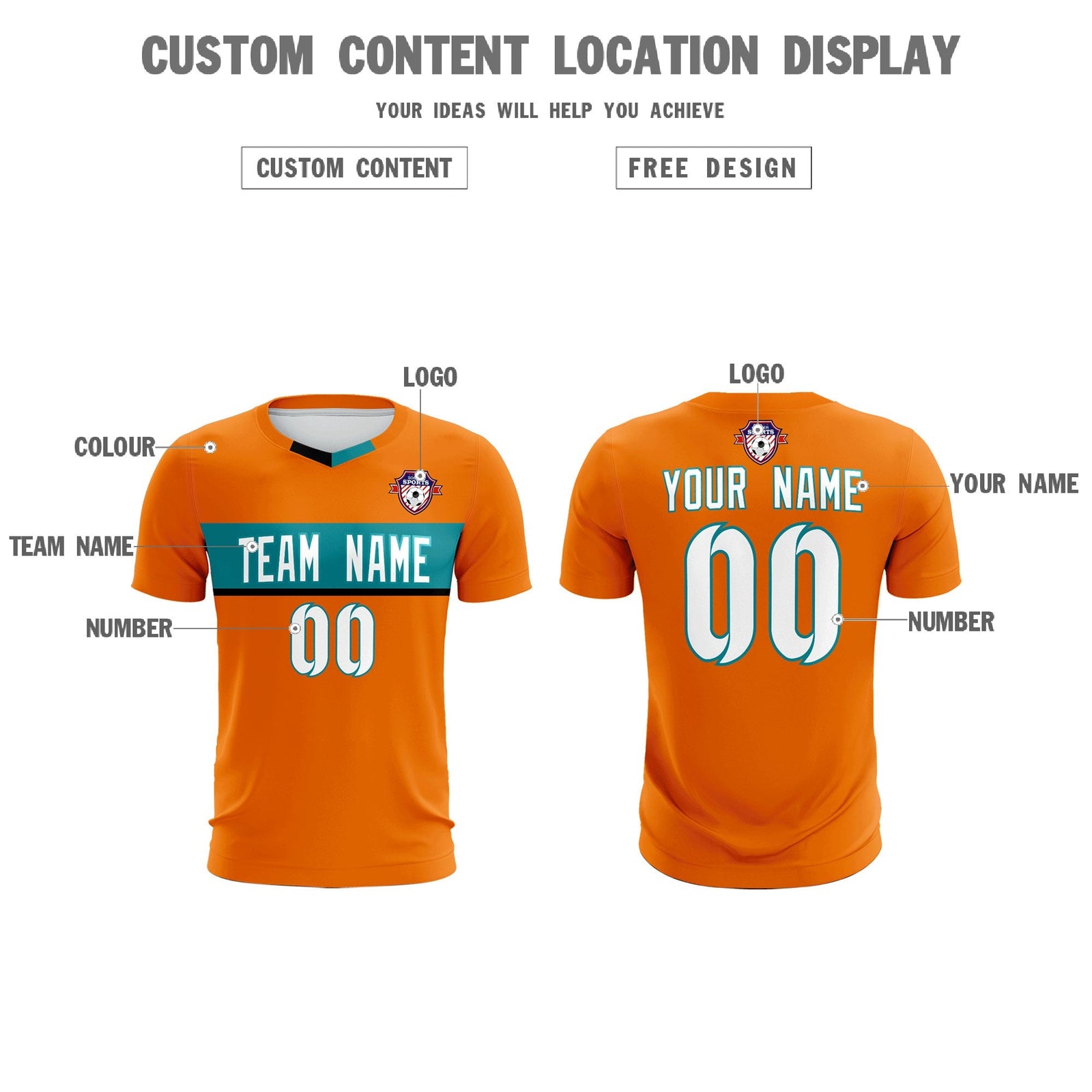 Custom Orange Classic Sports Sets Soccer Shirt Jersey