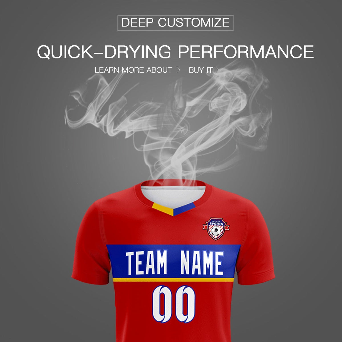 Custom Red Classic Sports Sets Soccer Shirt Jersey