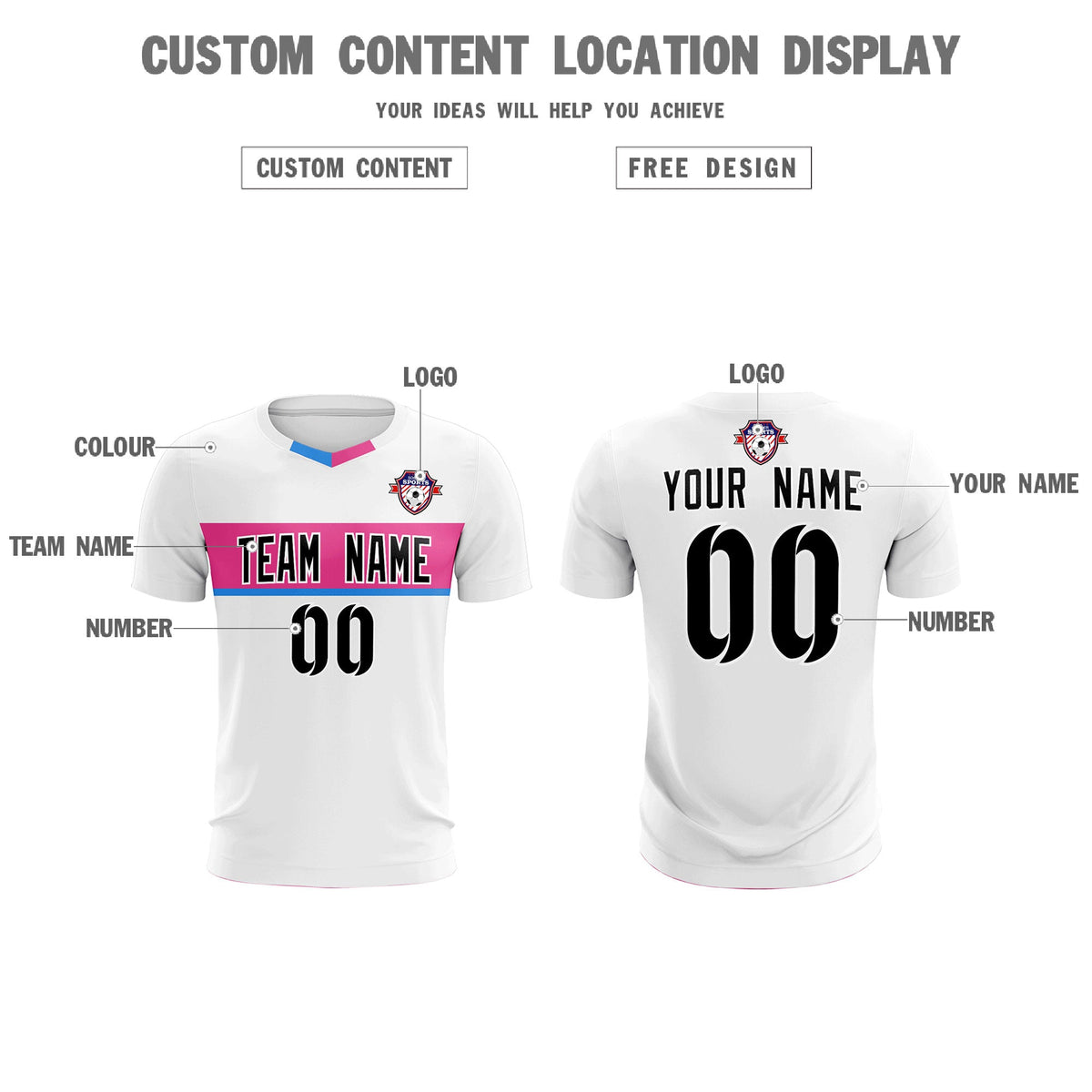 Custom White Classic Sports Sets Soccer Shirt Jersey