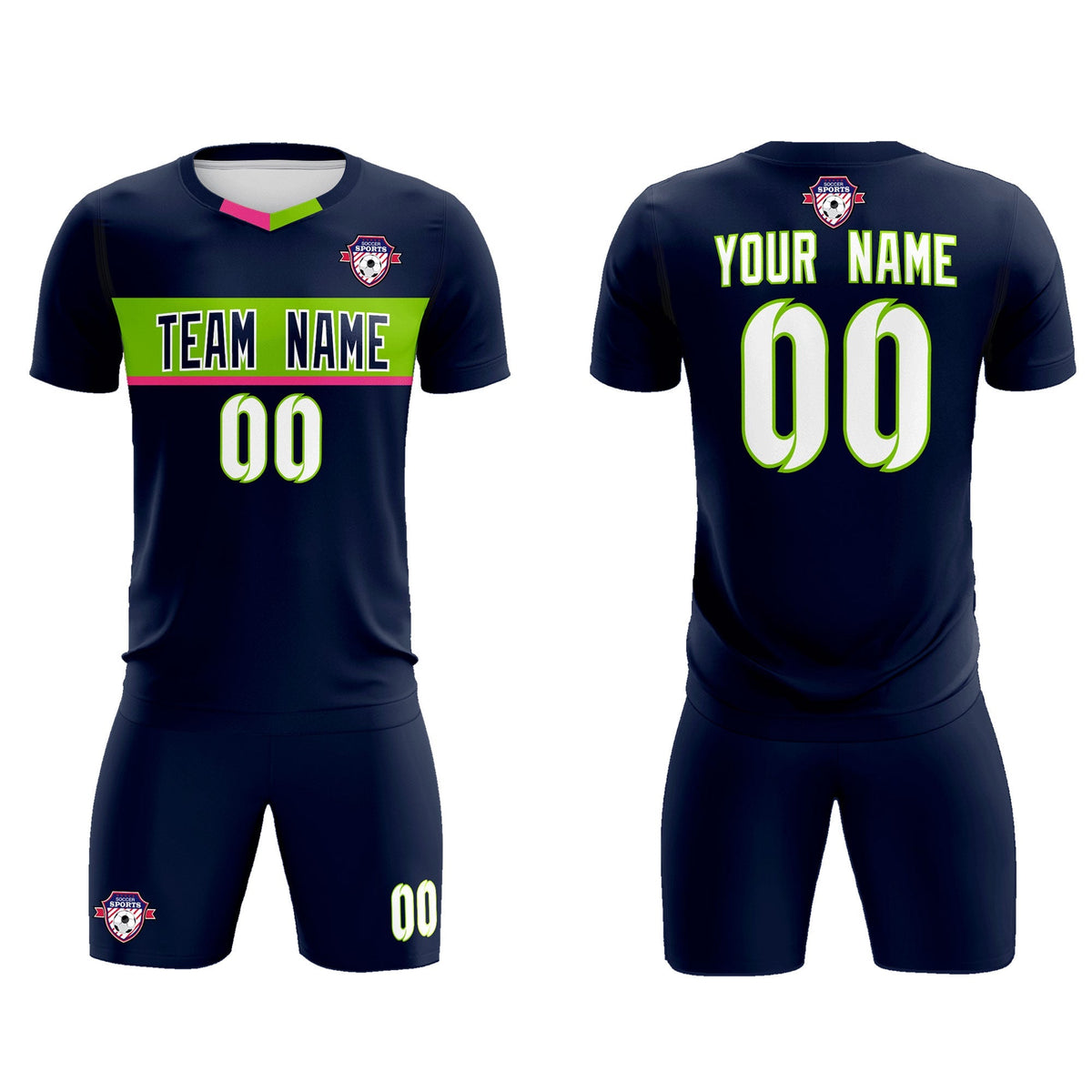 Custom Navy Classic Sports Sets Soccer Shirt Jersey
