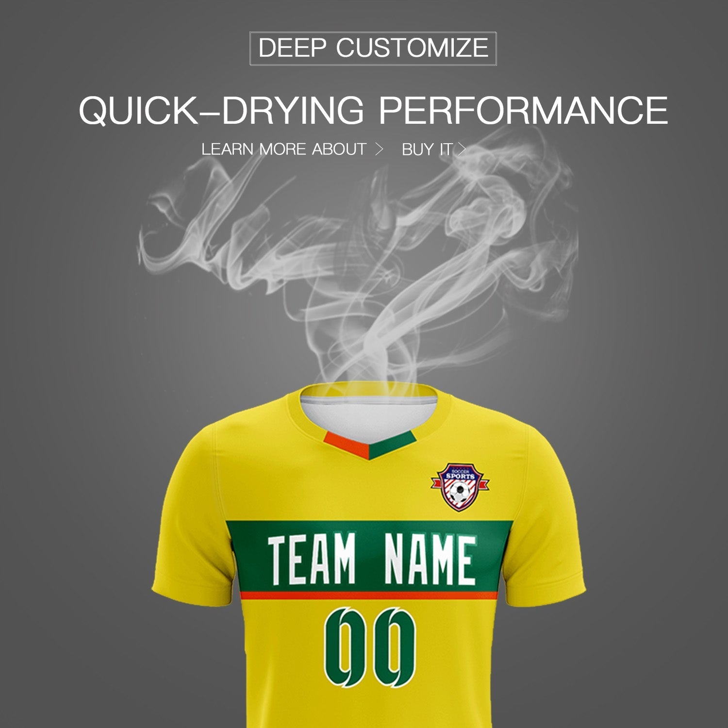 Custom Gold Classic Sports Sets Soccer Shirt Jersey