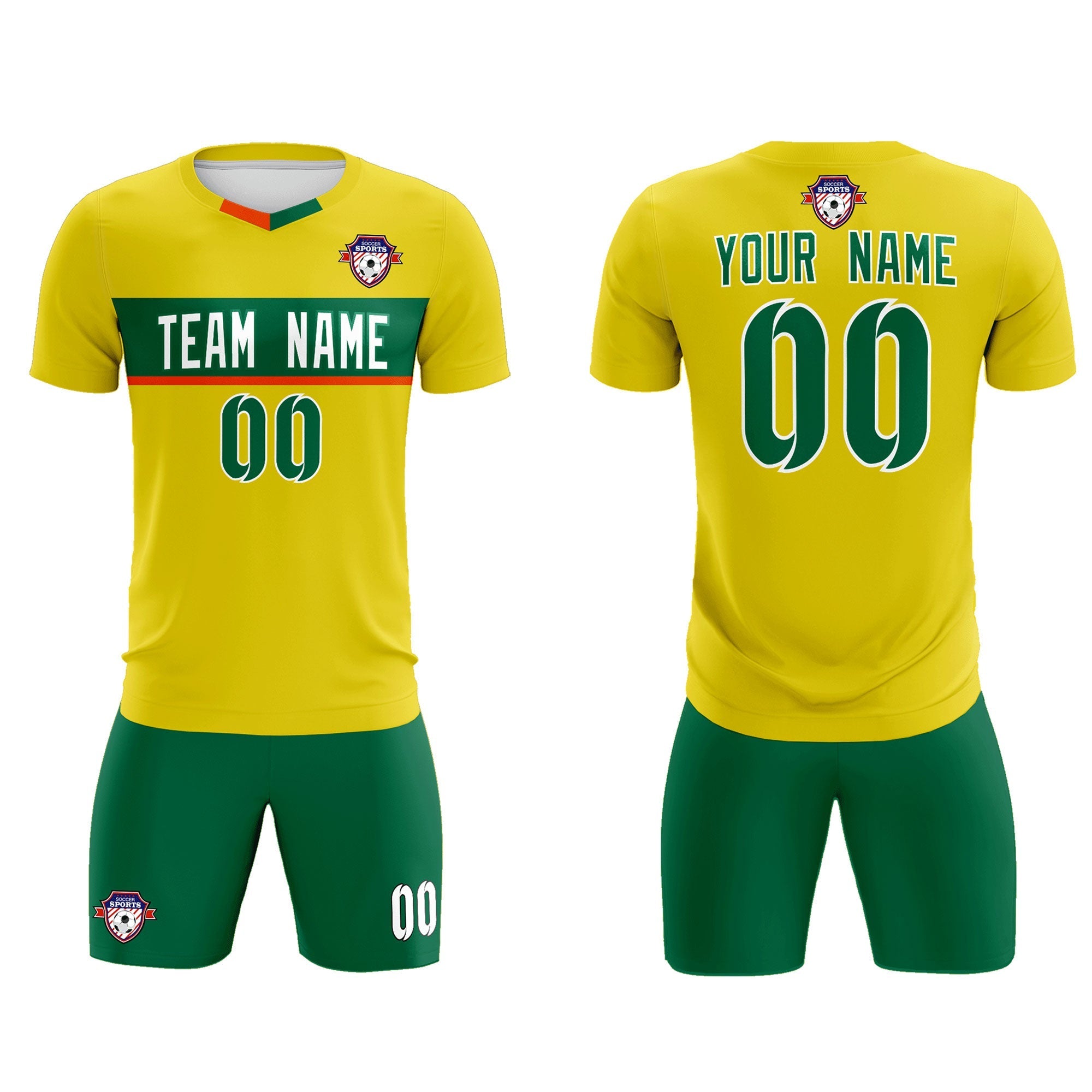 Custom Gold Classic Sports Sets Soccer Shirt Jersey