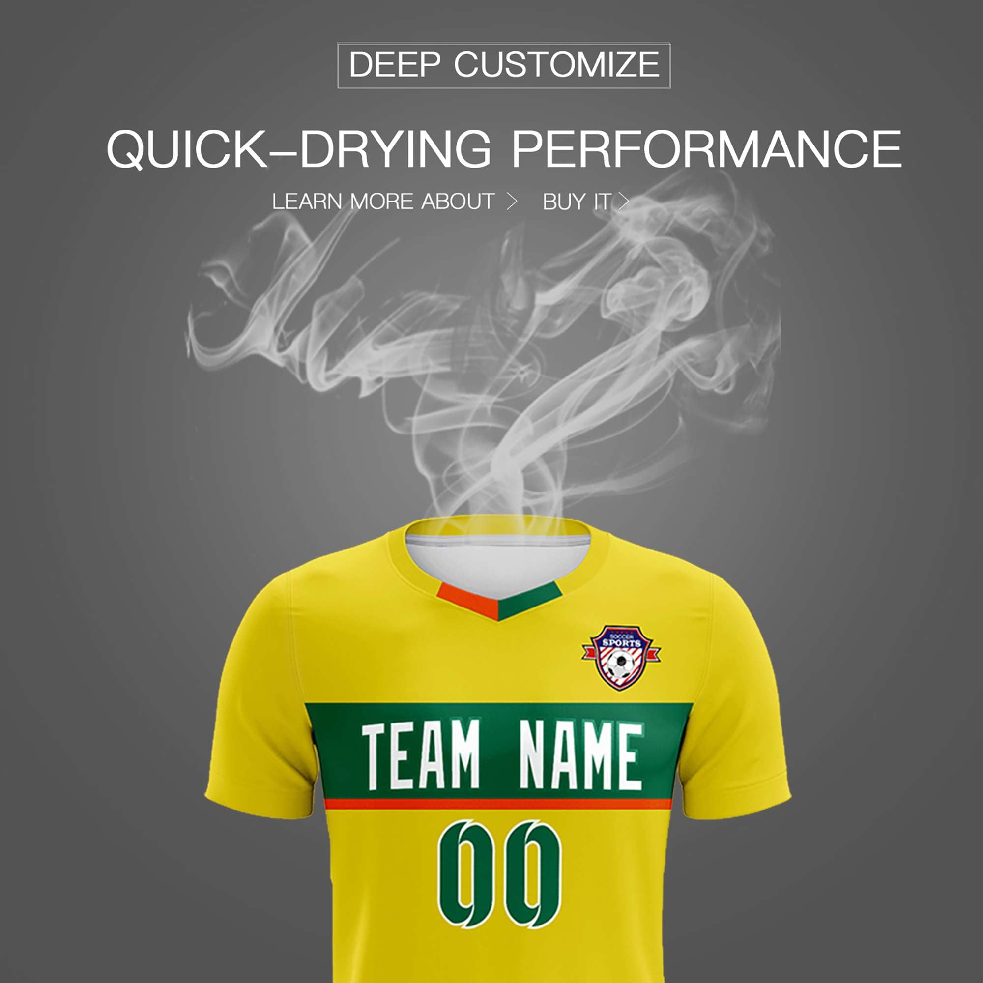 Custom Gold Classic Sports Sets Soccer Shirt Jersey